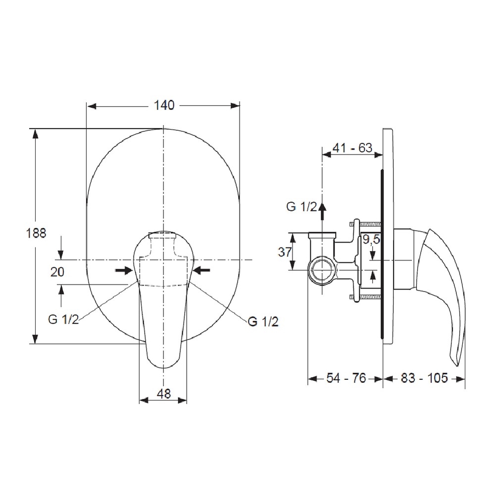 Miscelatore Doccia Incasso Ideal Standard.Ideal Standard Miscelatore Doccia A Incasso Idroeco Shop Online Su Brico Io